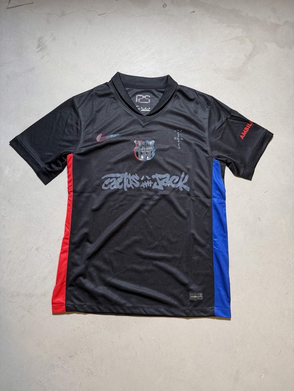 Black Nike FC Barcelona Travis Scott Jersey- Size Medium
